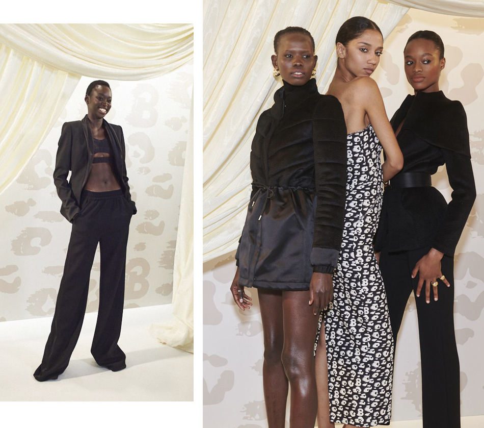 brandon maxwell fall 2019 collection ny fashion week all black looks black and white leopard print dress